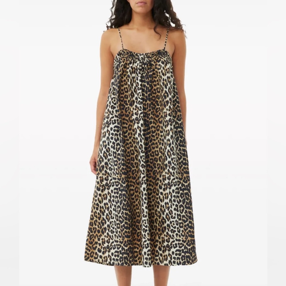 GANNI Leopard Print Maxi Dress